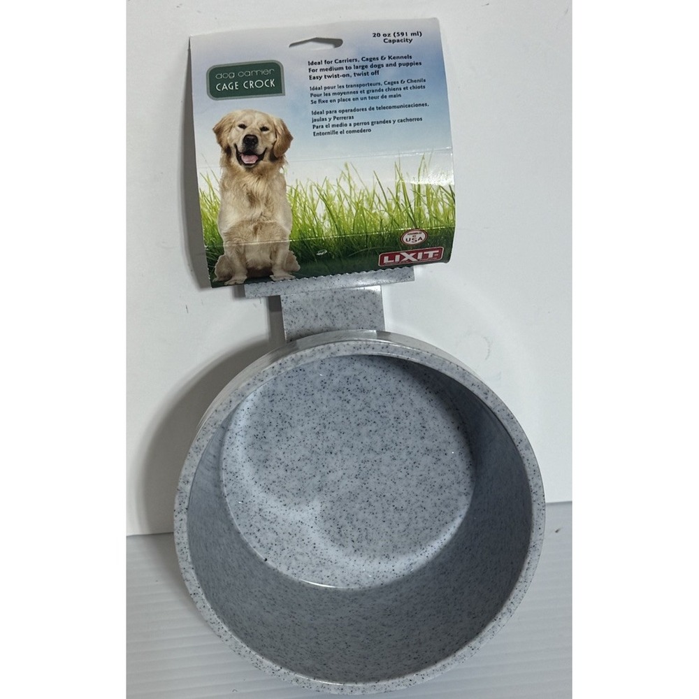 Quick Lock Cage Bowls for Small Animals and Birds. (20Oz, Granite)